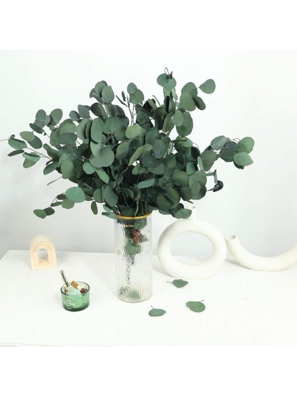 30 Pcs Dried Eucalyptus Stems - 17" Preserved Silver Leaves for Home Decor